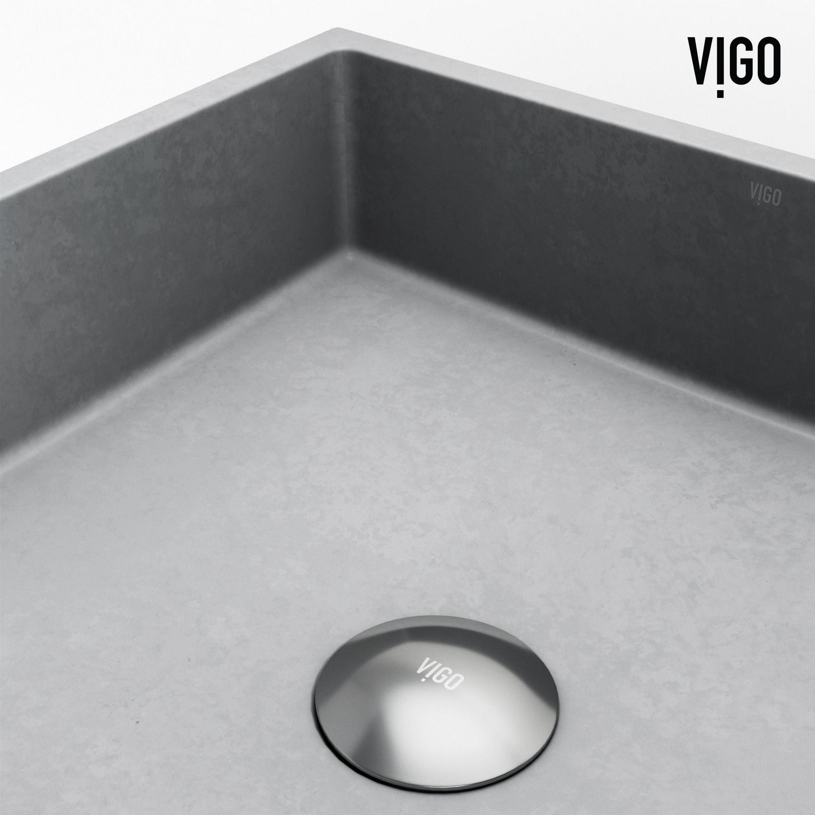 Coca Gothic ConcretoStone Grey Bathroom Sink/Basin Set with Cass Faucet and Rectangular Vessel W4V4 - product image 8