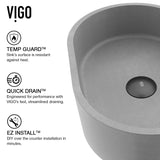 Giralda Gothic ConcretoStone 16x11-in Deep Grey Bathroom Sink/Basin with Rectangular Vessel G2P0 - product image 3