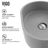 Giralda Gothic ConcretoStone Grey Bathroom Sink/Basin Set with Lexington Faucet and Oval Composite Vessel Y2D1 - product image 4