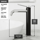 Giralda Gothic ConcretoStone Grey Bathroom Sink/Basin Set with Lexington Faucet and Oval Composite Vessel Y2D1 - product image 5