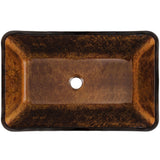 Glass Rectangular Vessel Bathroom Sink/Basin with Rounded Edges & Deep Bowl, Russet Z0O6 - product image 2