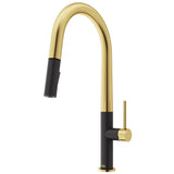 Greenwich 18-in Single-Handle Black/Gold Kitchen Faucet S0X2 - product image 1