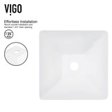 Hibiscus MatteStone White Bathroom Sink/Basin Set with Linus Faucet and Square Composite Vessel G0A5 - product image 4