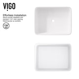 Jasmine MatteStone White Bathroom Sink/Basin Set with Lexington Faucet and Rectangular Composite Vessel G0B6 - product image 8