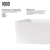 Jasmine MatteStone White Bathroom Sink/Basin Set with Olus Wall Mount Faucet and Rectangular Composite Vessel R2W2 - product image 4