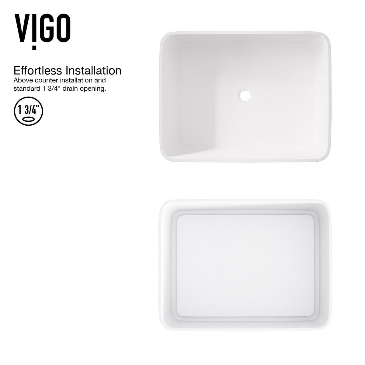 Jasmine MatteStone White Bathroom Sink/Basin Set with Olus Wall Mount Faucet and Rectangular Composite Vessel R2W2 - product image 6