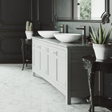Lotus MatteStone Round White Composite Bathroom Sink/Basin Set with Amada Faucet and Pop-Up Drain F7L1 - product image 8