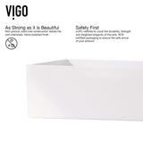Magnolia MatteStone White Bathroom Sink/Basin Set with Apollo Faucet and Rectangular Composite Vessel X2P1 - product image 4