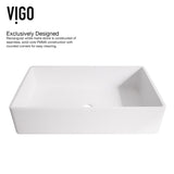 Magnolia MatteStone White Bathroom Sink/Basin Set with Apollo Faucet and Rectangular Composite Vessel X2P1 - product image 7