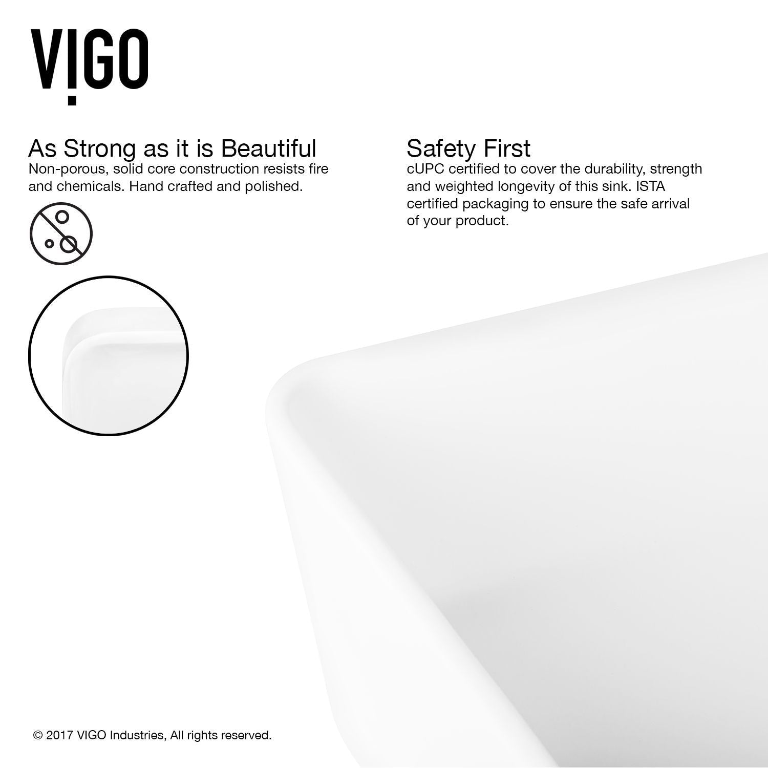 Marigold MatteStone Matte White Bathroom Sink/Basin Set with Niko Faucet and Rectangular Composite Vessel L0H6 - product image 2