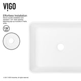 Marigold MatteStone Matte White Bathroom Sink/Basin Set with Niko Faucet and Rectangular Composite Vessel L0H6 - product image 5