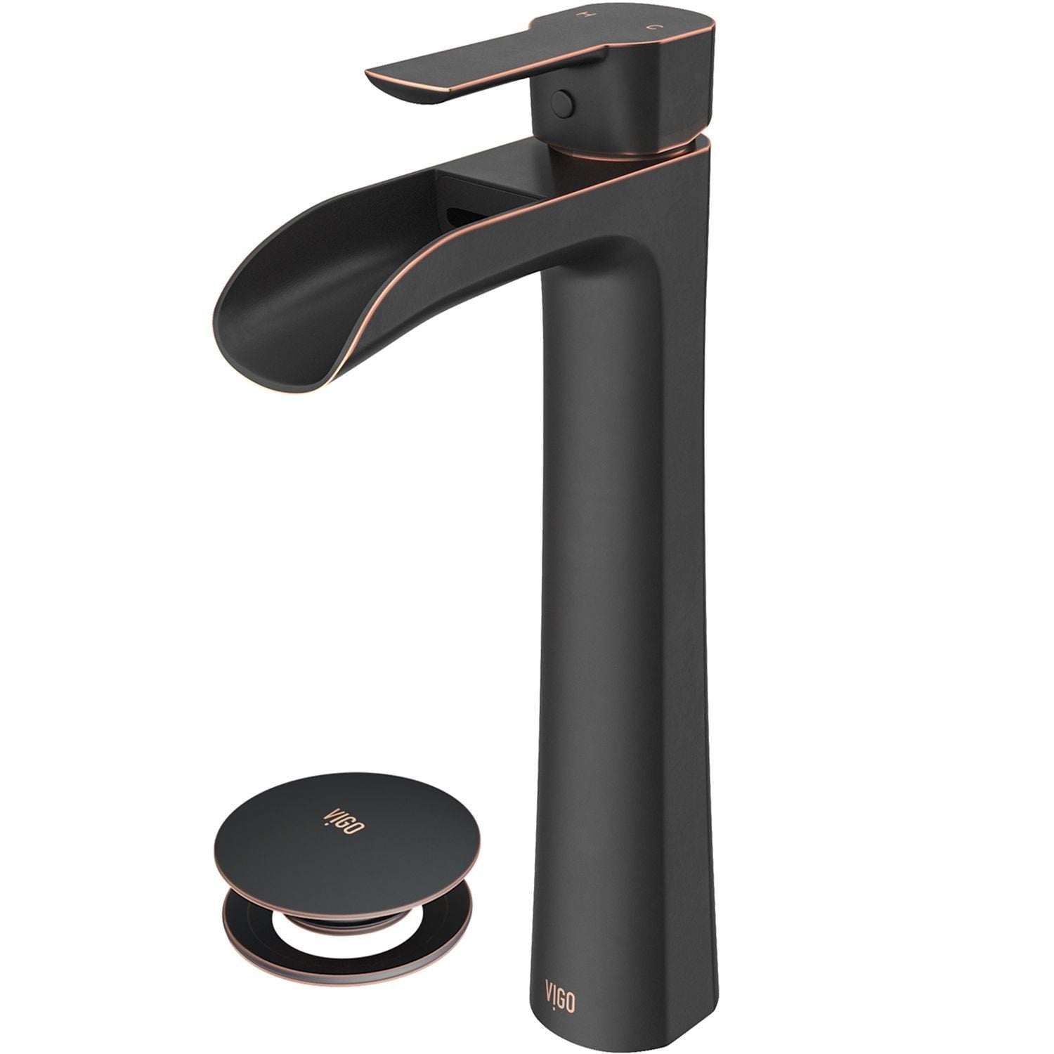 Niko Single Handle Vessel Single Hole Bathroom Sink Faucet with Pop-up Drain, Antique Rubbed Bronze A6L1 - product image 3