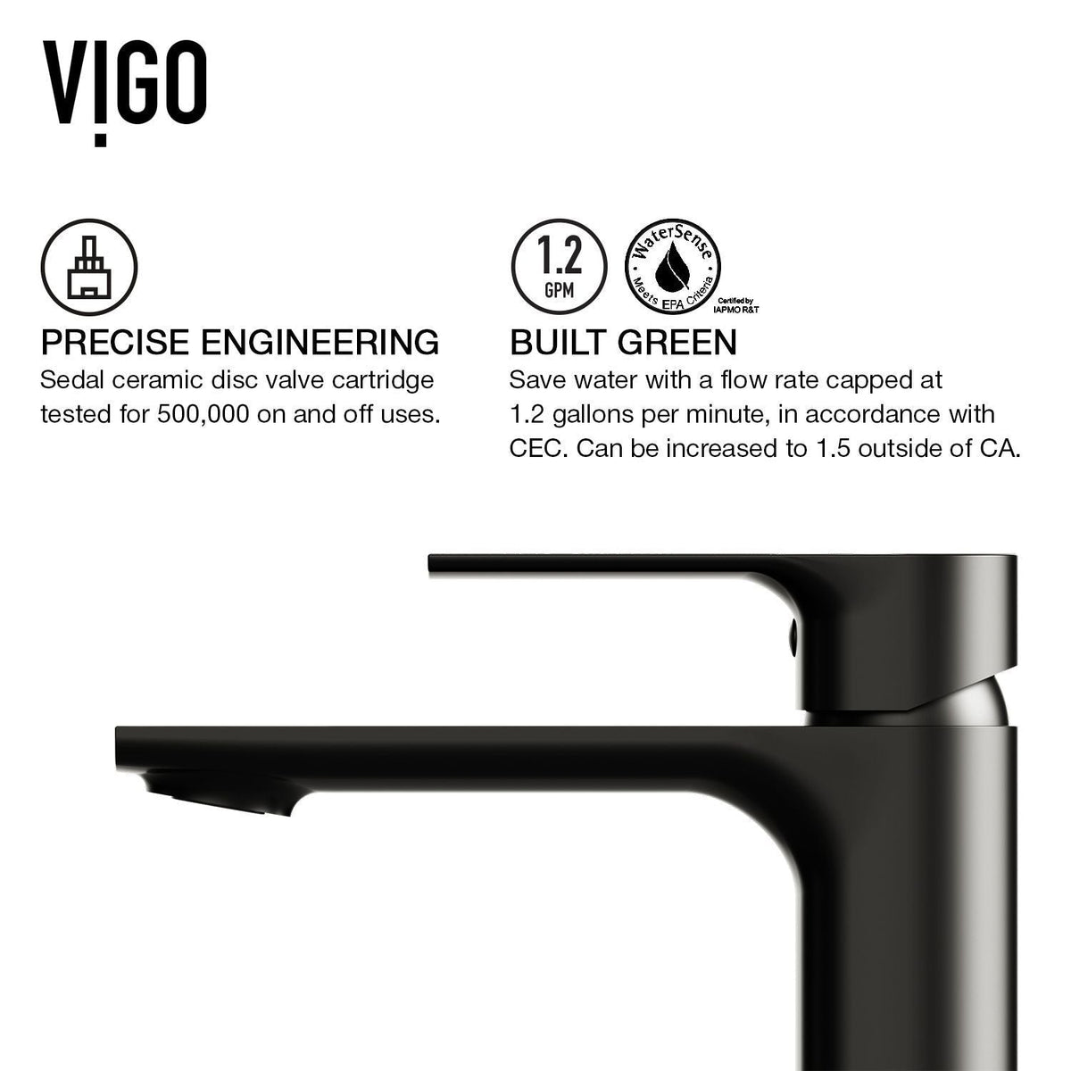 Norfolk Single Handle Vessel Bathroom Sink Faucet, WaterSense Certified, Matte Black C4O3 - product image 3