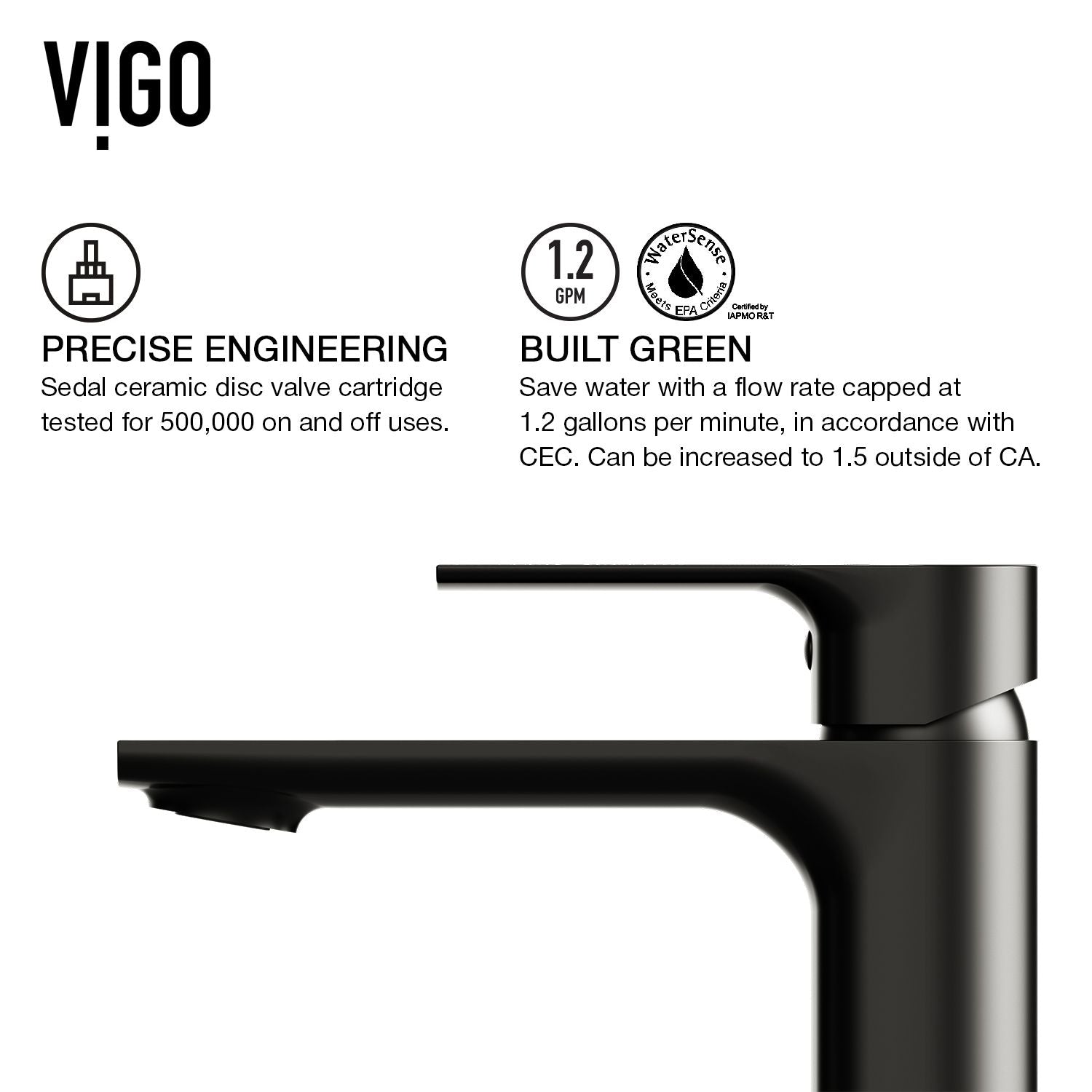 Norfolk Single Handle Vessel Bathroom Sink Faucet, WaterSense Certified, Matte Black C4O3 - product image 7