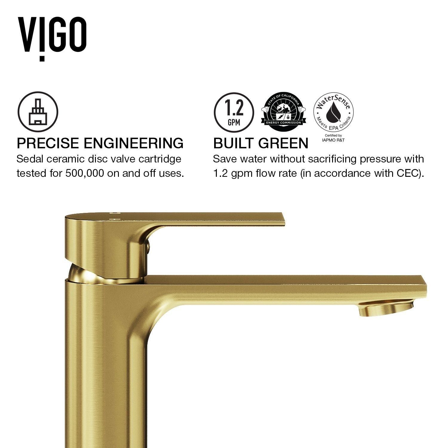 Norfolk Single Handle Vessel Single Hole Bathroom Sink Faucet, Matte Gold D4H3 - product image 5