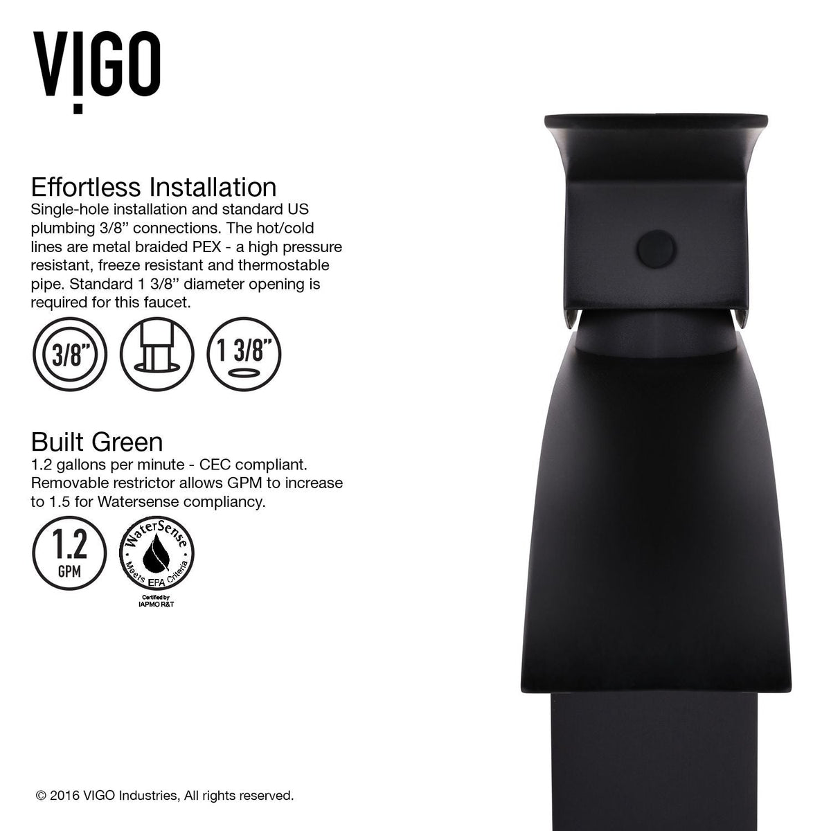 Satro Single Handle Single Hole Bathroom Sink Faucet, WaterSense Certified, Matte Black Y1Q9 - product image 6
