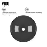 Sheer Glass Round Vessel Bathroom Sink/Basin with Deep Bowl, Black M1S2 - product image 3