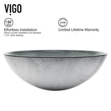 Simply Glass Round Vessel Bathroom Sink/Basin with Deep Bowl, Gray M4I3 - product image 3