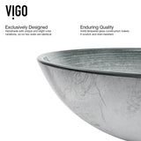 Simply Glass Round Vessel Bathroom Sink/Basin with Deep Bowl, Gray X9W3 - product image 5