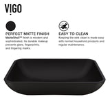 Sottile MatteShell Matte Black Bathroom Sink/Basin Set with Cass Wall Mount Faucet and Glass Rectangular Vessel O3U5 - product image 6