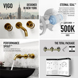 Sottile MatteShell Matte Black Bathroom Sink/Basin Set with Cass Wall Mount Faucet and Glass Rectangular Vessel O3U5 - product image 7