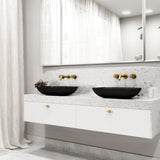 Sottile MatteShell Matte Black Bathroom Sink/Basin Set with Cass Wall Mount Faucet and Glass Rectangular Vessel O3U5 - product image 8
