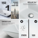 Sottile MatteShell White Bathroom Sink/Basin Set with Niko Faucet and Glass Rectangular Vessel G9U4 - product image 3