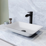 Sottile MatteShell White Bathroom Sink/Basin Set with Niko Faucet and Glass Rectangular Vessel G9U4 - product image 6