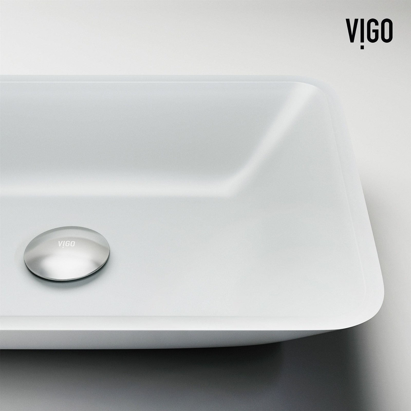 Sottile MatteShell White Bathroom Sink/Basin Set with Niko Faucet and Glass Rectangular Vessel G9U4 - product image 7