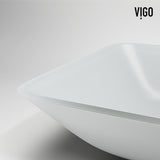 Sottile MatteShell White Bathroom Sink/Basin Set with Niko Faucet and Glass Rectangular Vessel G9U4 - product image 8