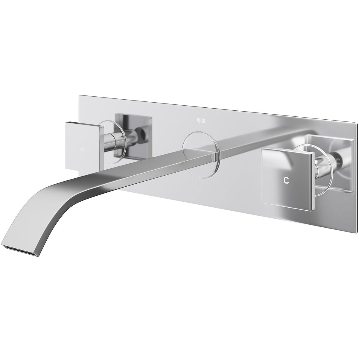 Titus Wall Mount Dual Handle Bathroom Sink Faucet, Eco-Friendly 1.2 GPM Flow Rate, Chrome L1F2 - product image 1