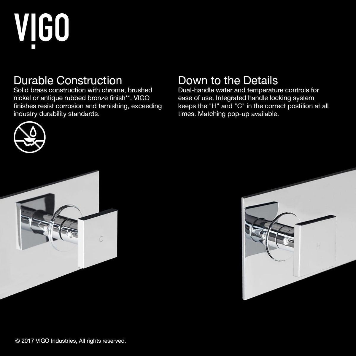 Titus Wall Mount Dual Handle Bathroom Sink Faucet, Eco-Friendly 1.2 GPM Flow Rate, Chrome L1F2 - product image 3