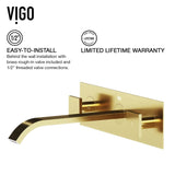 Titus Wall Mount Dual Handle Bathroom Sink Faucet, Eco-Friendly 1.2 GPM Flow Rate, Matte Brushed Gold R7C1 - product image 8