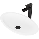 Wisteria MatteStone White Bathroom Sink/Basin Set with Amada Faucet and Oval Composite Vessel B4G7 - product image 1