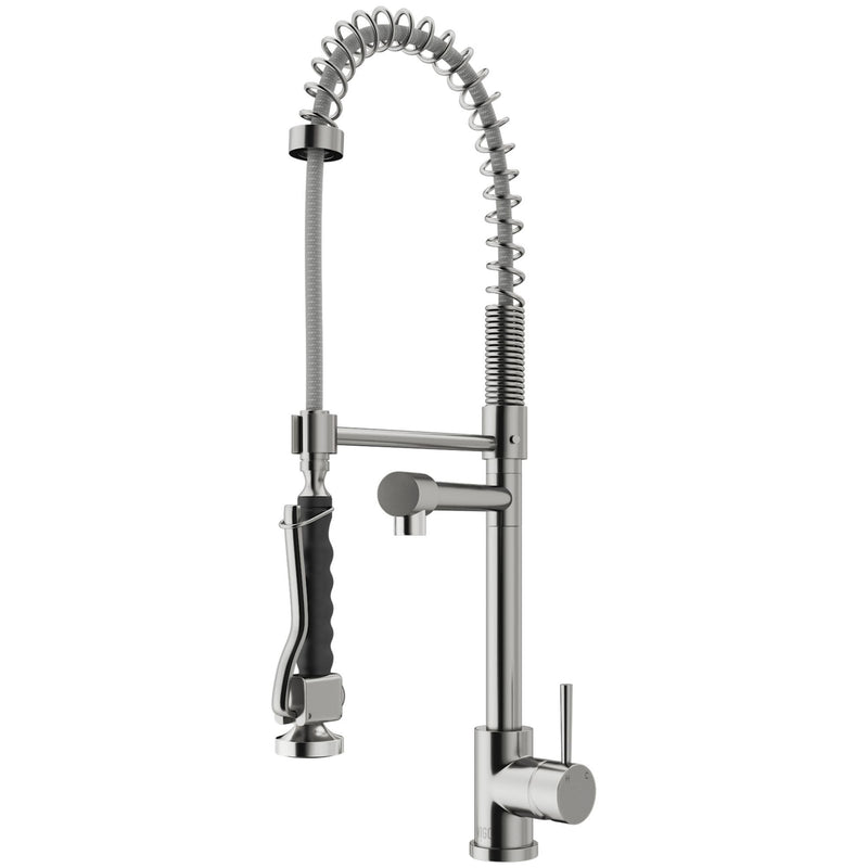 Zurich Single Handle Pull Down Spray Kitchen Faucet, Stainless Steel X4K8