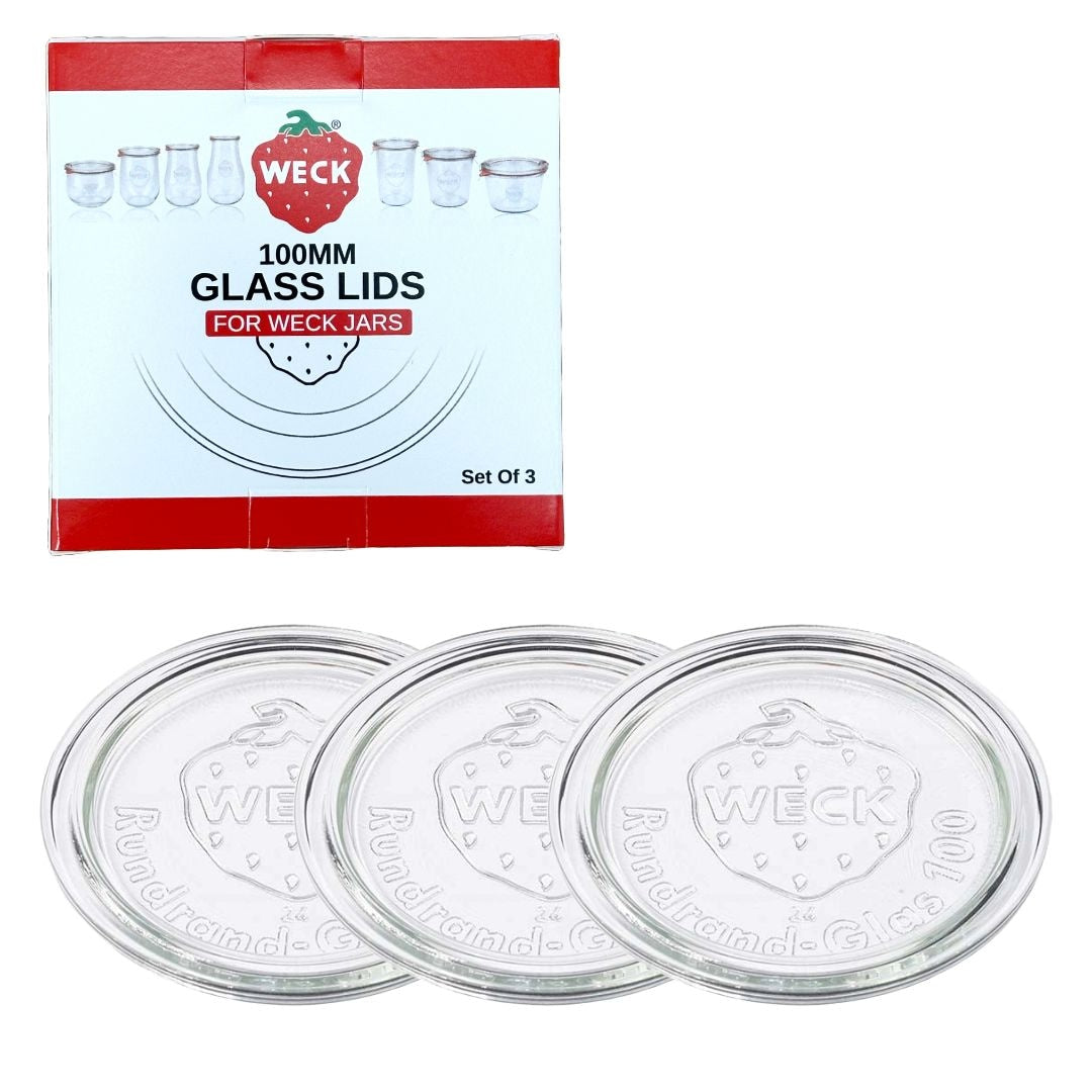 100mm Glass Lids for Jars, Dishwasher/Microwave-Safe, 3-pk K3I5 - product image 1