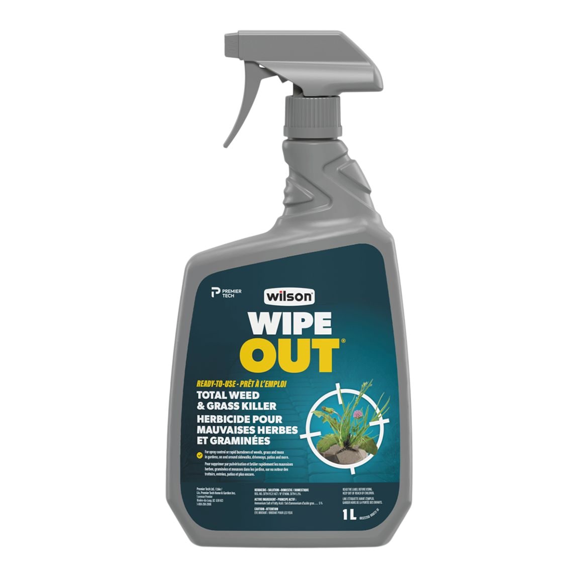 Wipe Out Ready-to-Use Total Weed & Grass Killer, Herbicide Sprayer, 1-L T1O3 - product image 1