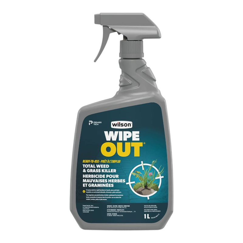 Wipe Out Ready-to-Use Total Weed & Grass Killer, Herbicide Sprayer, 1-L T1O3