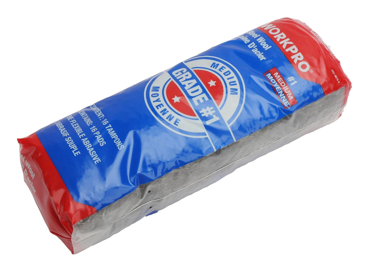 Steel Wool Pads, Surface Cleaning, Preparation & Rust-Removal, Medium Grade, 16-pk W8Z0 - product image 2