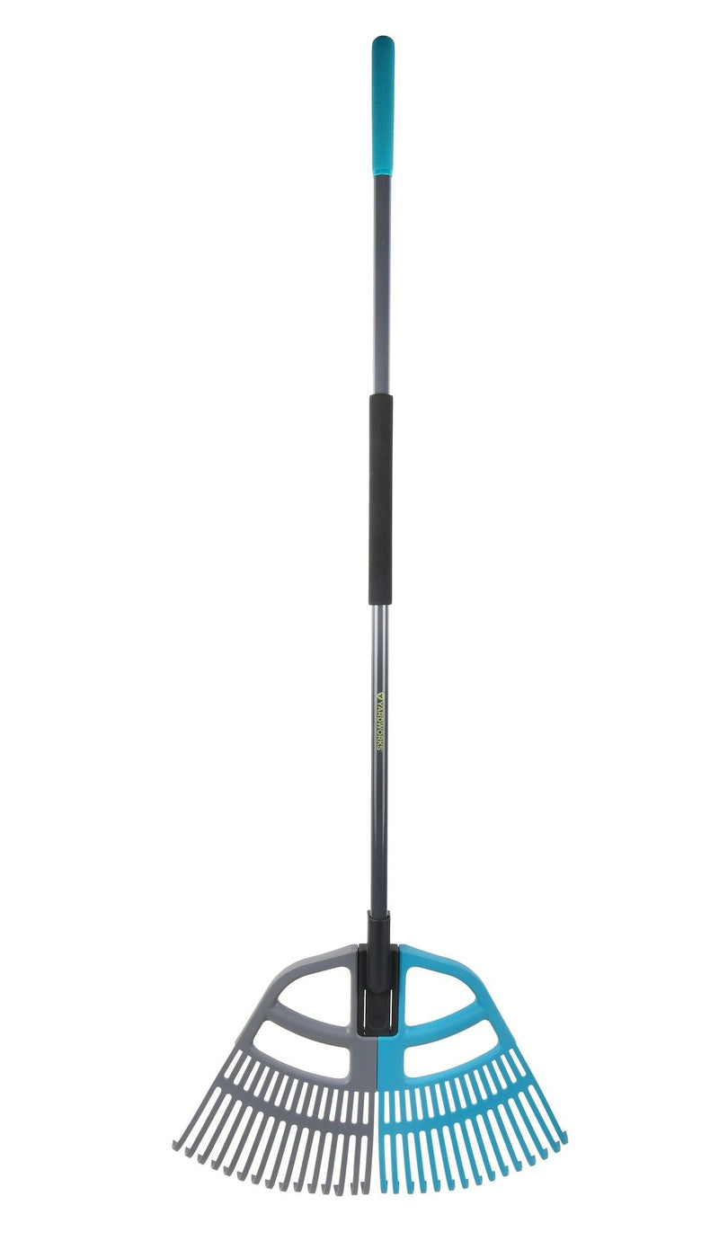 3-in-1 30-Tine Leaf Rake with Fibreglass Shaft, 24-1/2-in Wide L5Y5