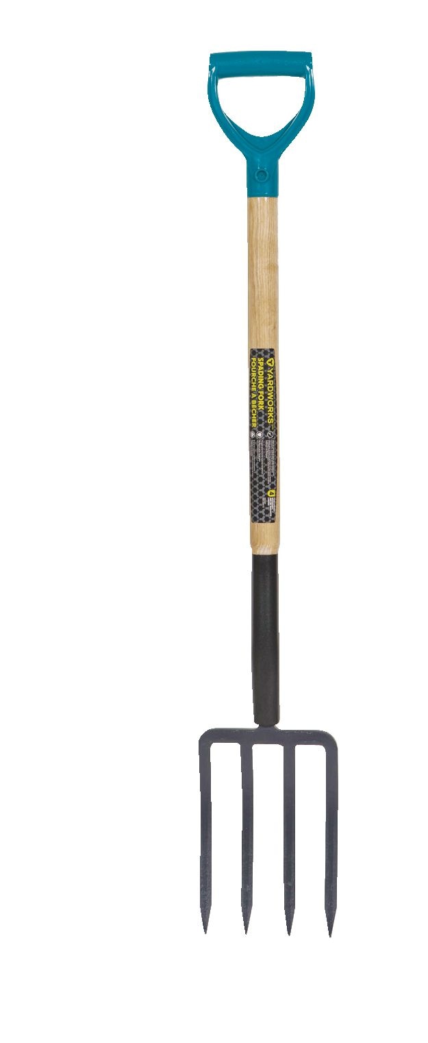 Tempered-Steel 4-Tine D-Grip Garden Fork, 30.5-in Wooden Shaft F1Q4 - product image 1