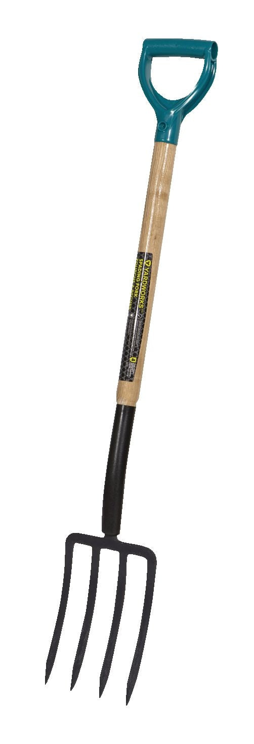 Tempered-Steel 4-Tine D-Grip Garden Fork, 30.5-in Wooden Shaft F1Q4 - product image 2